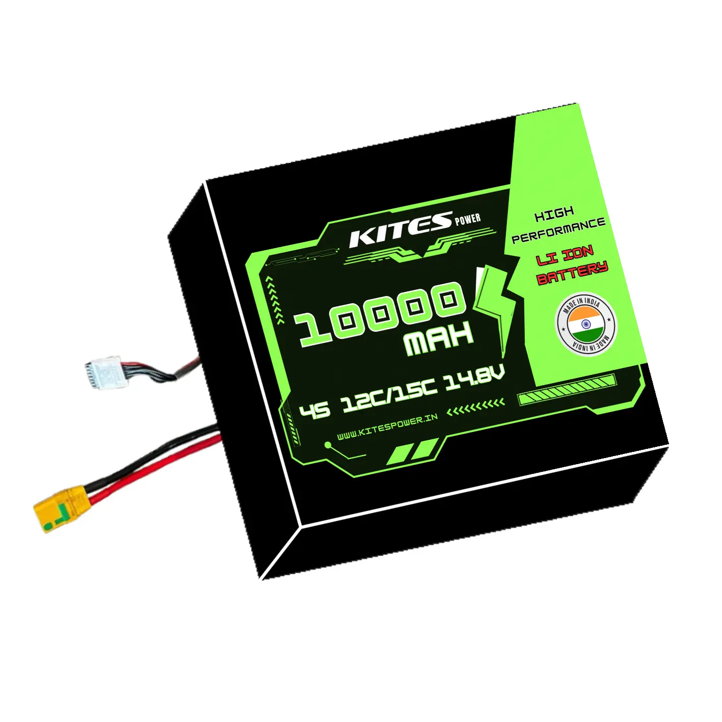 10000mah_4s2p_12c_15c_14.8V (1) 4S2P 10000mAh KITES POWER BATTERY PACK - Image 1