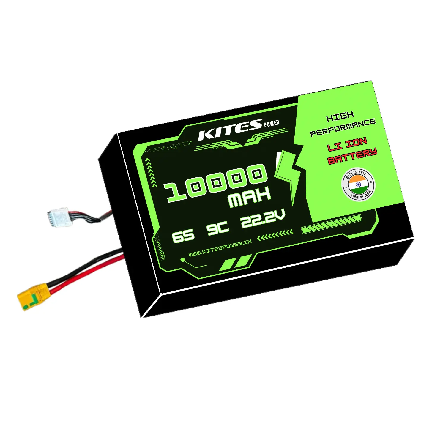 10000mah_6s2p_9c_22.2V 6S2P 10000mAh KITES POWER BATTERY PACK - Image 1