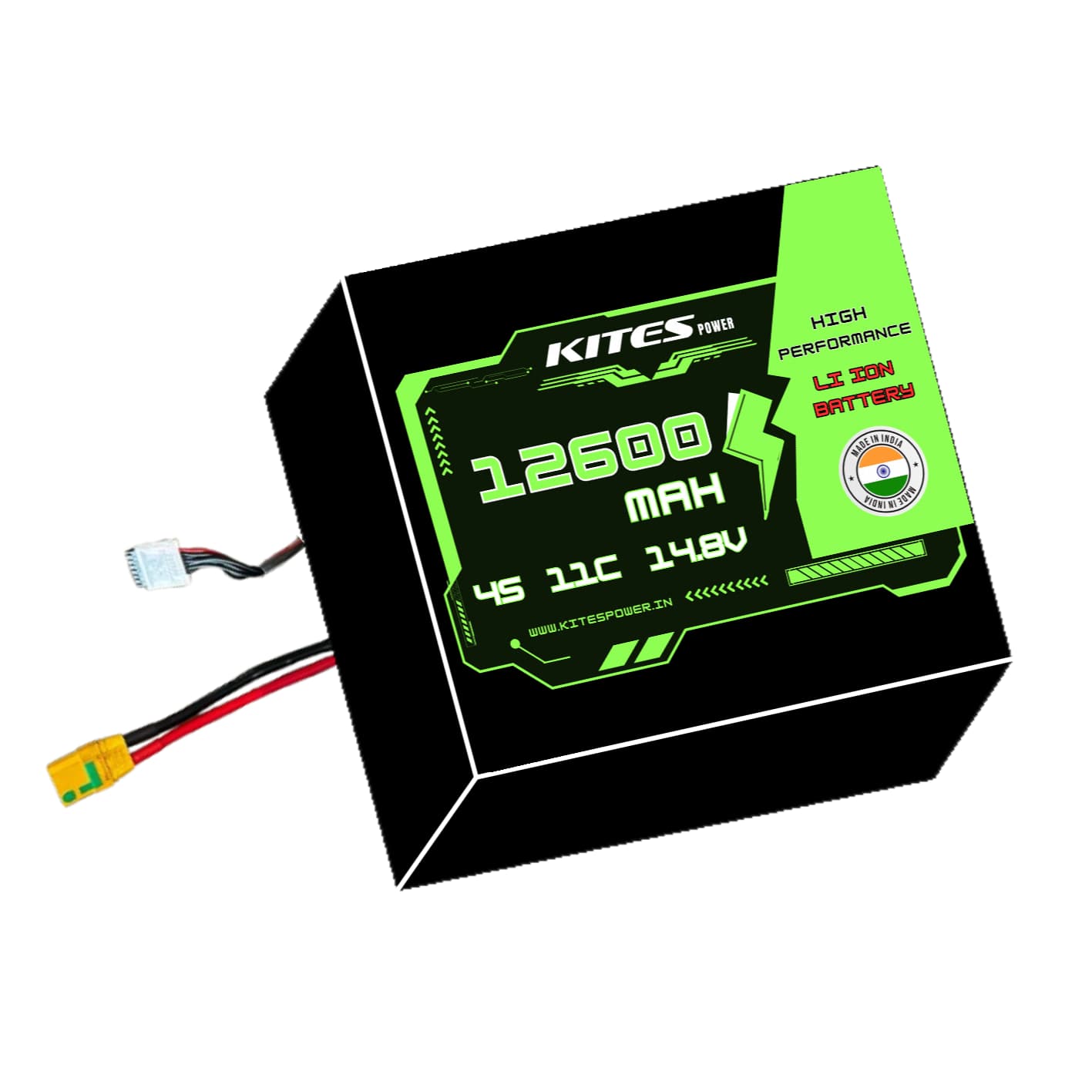 12600mah_4s3p_11c_14.8V 4S3P 12600mAh KITES POWER BATTERY PACK - Image 1