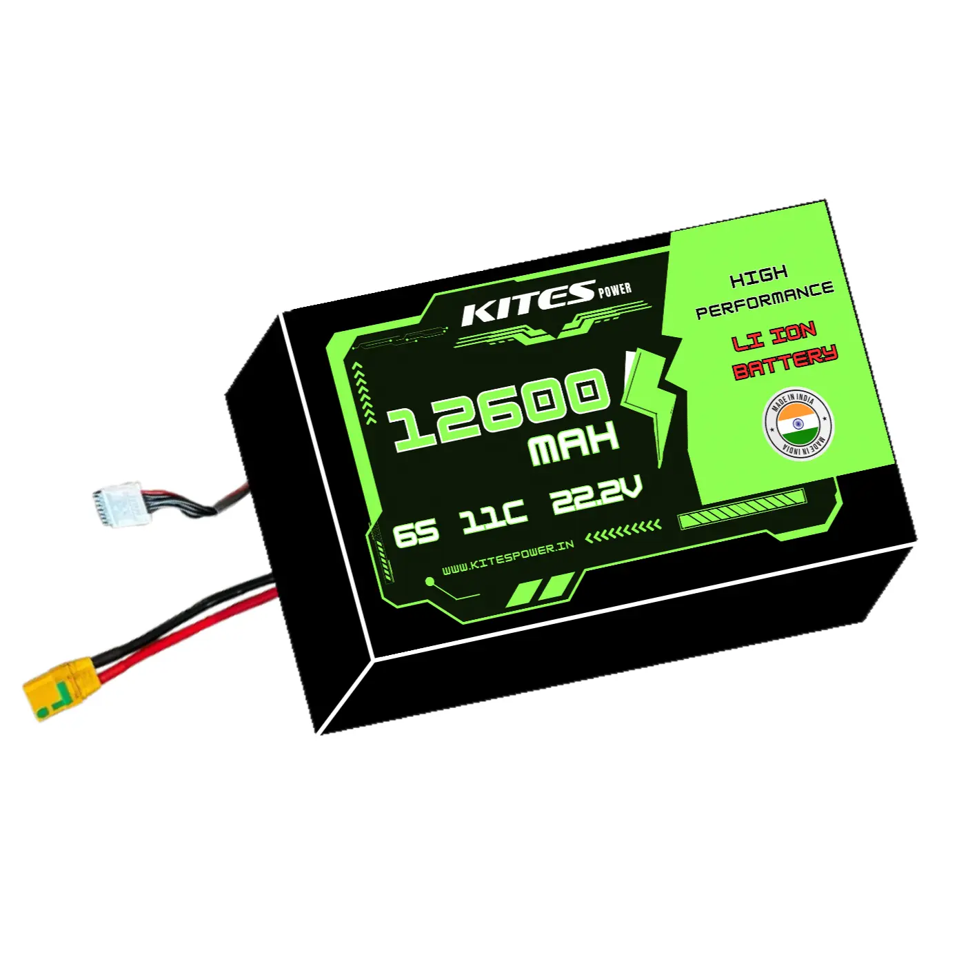 12600mah_6s3p_11c_22.2V 6S3P 12600mAh KITES POWER BATTERY PACK - Image 1