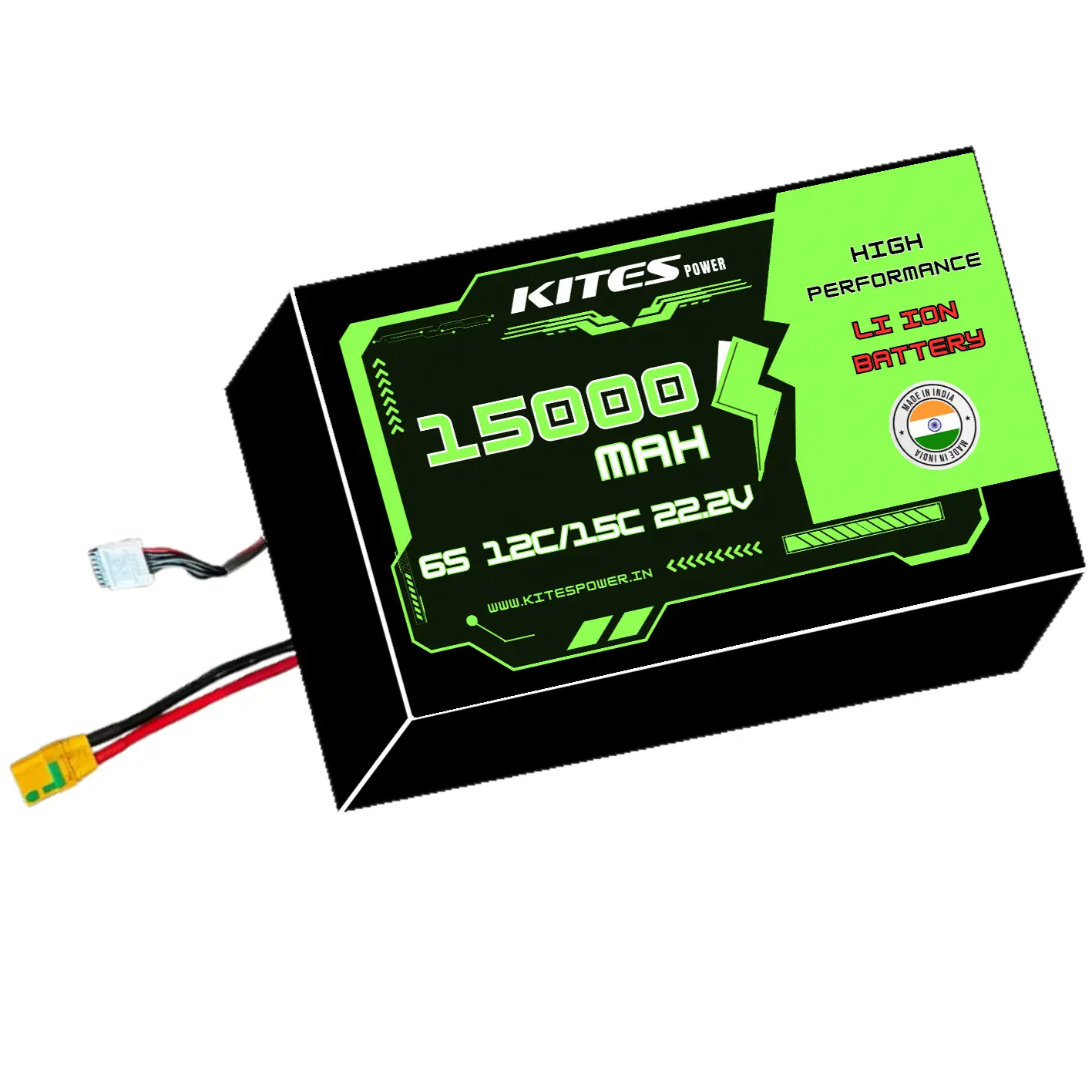 15000mah_6s3p_12c_15c_22.2V 6S3P 15000mAh KITES POWER BATTERY PACK - Image 1