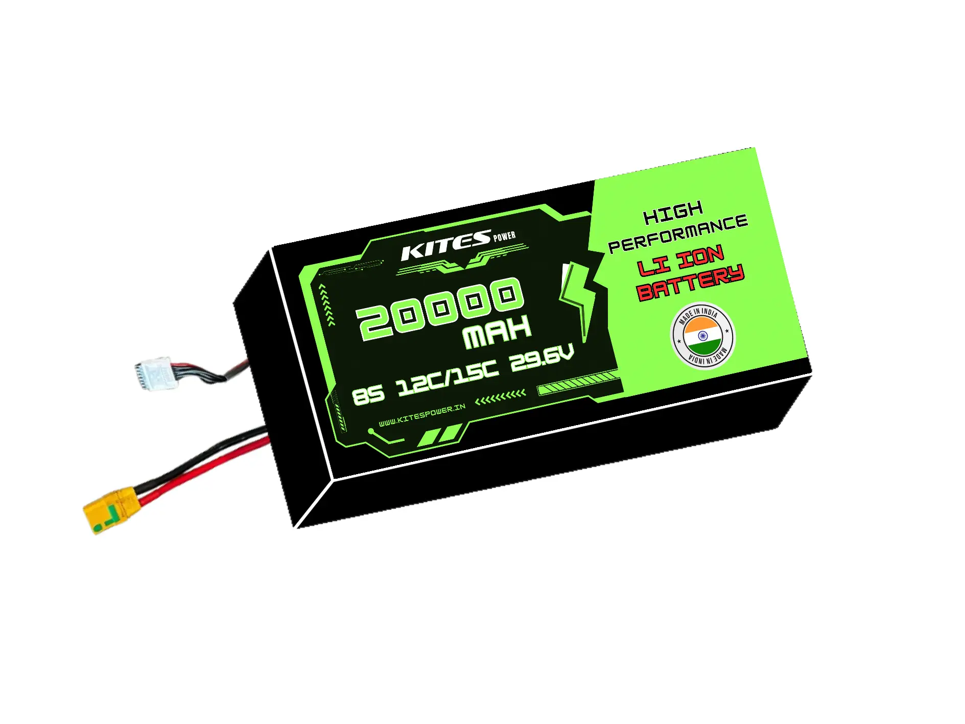 20000mah_8s4p_12c_15c_29.6V 8S4P 20000mAh KITES POWER BATTERY PACK - Image 1