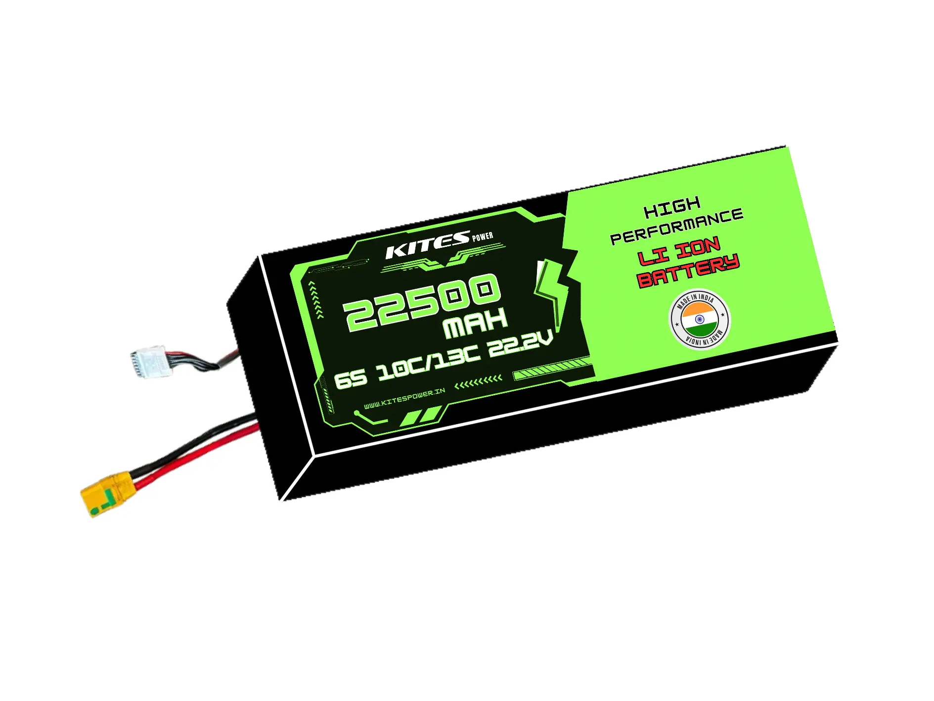 22500mah_6s5p_10c_13c_22.2V 6S5P 22500mAh KITES POWER BATTERY PACK - Image 1