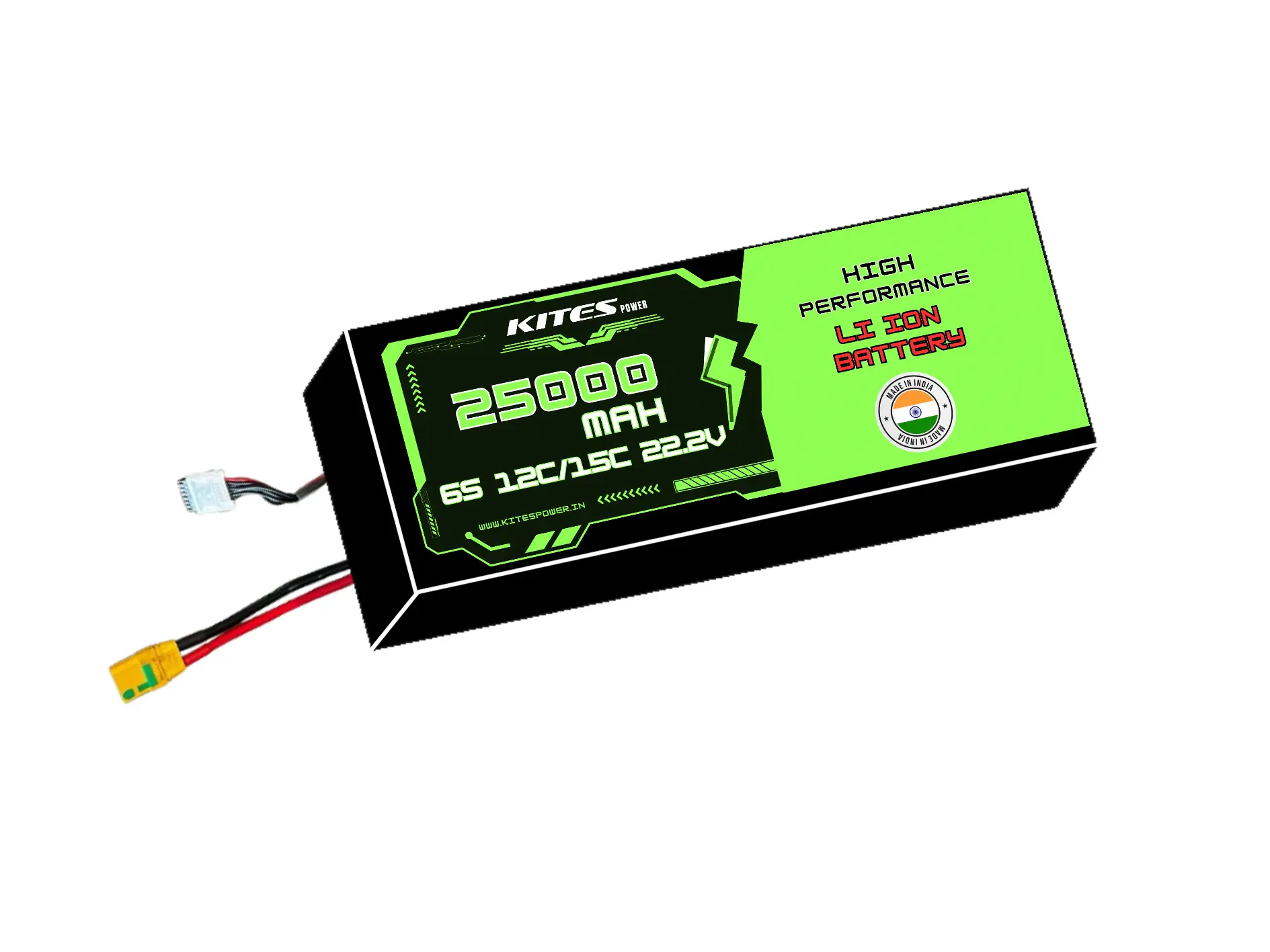 25000mah_6s5p_12c_15c_22.2V 6S5P 25000mAh KITES POWER BATTERY PACK - Image 1