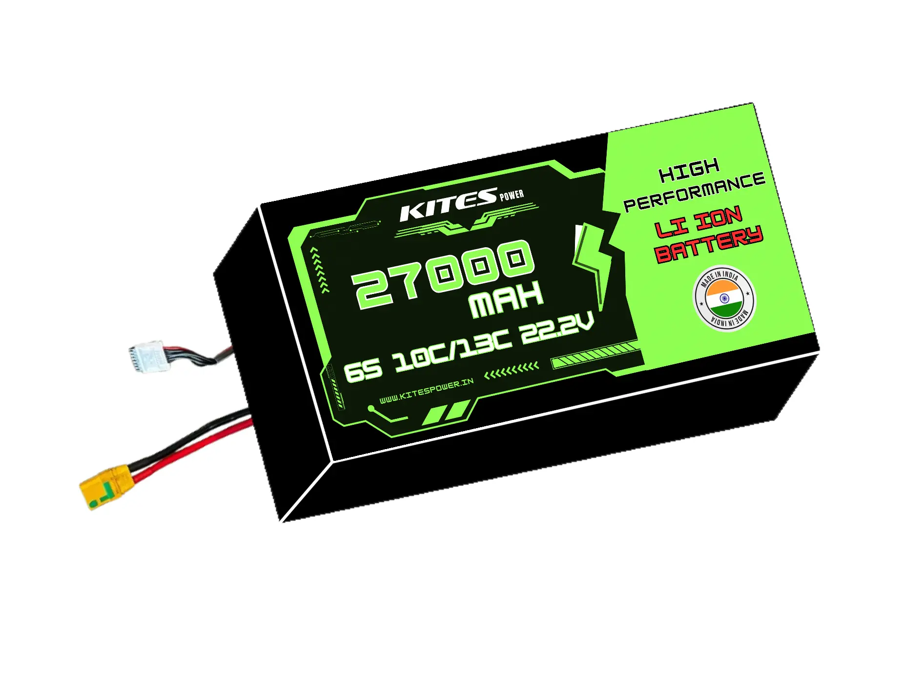 27000mah_6s6p_10c_13c_22.2V 6S6P 27000mAh KITES POWER BATTERY PACK - Image 1