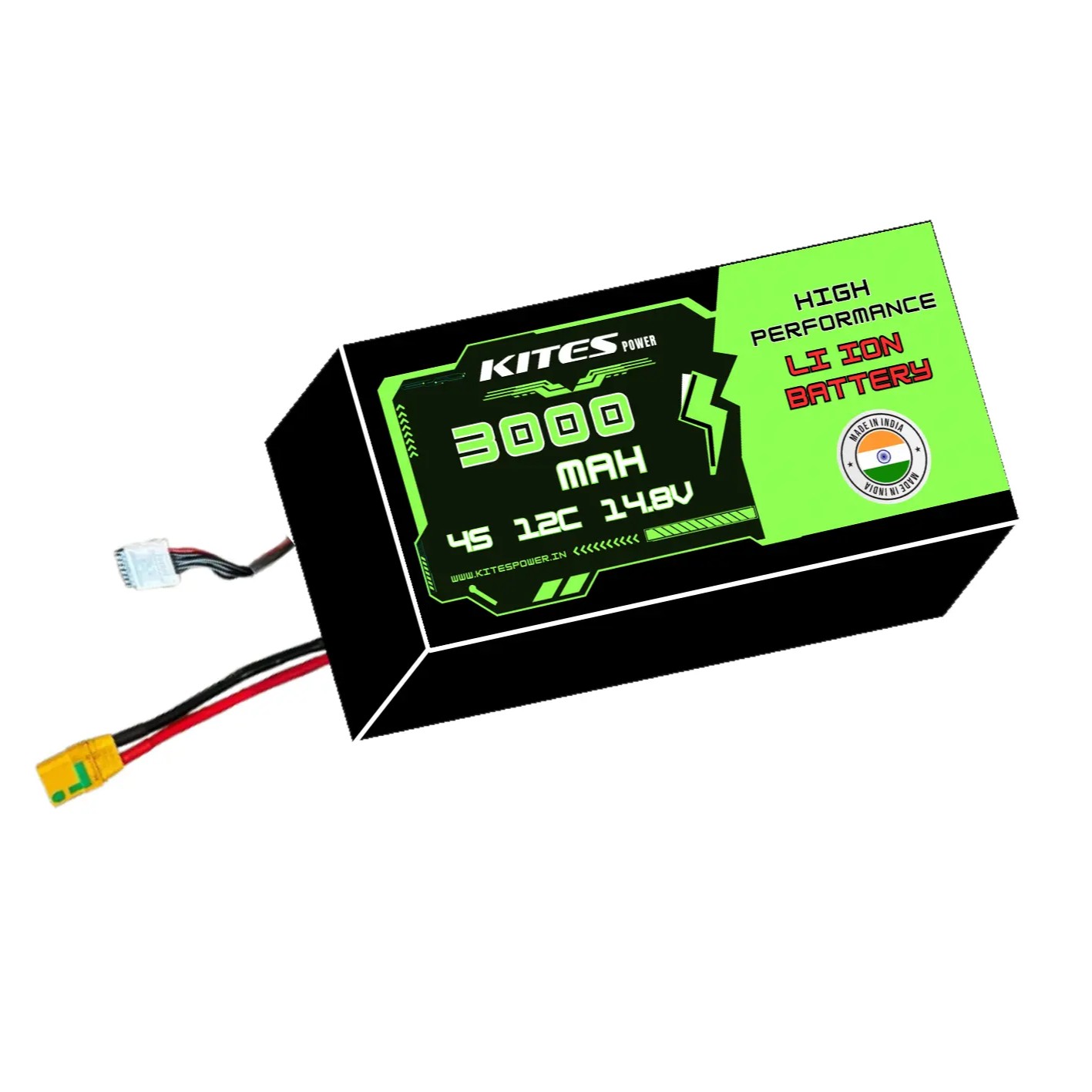 3000mah_4s1p_12c_14.8V (1) 4S1P 3000mAh KITES POWER BATTERY PACK - Image 1