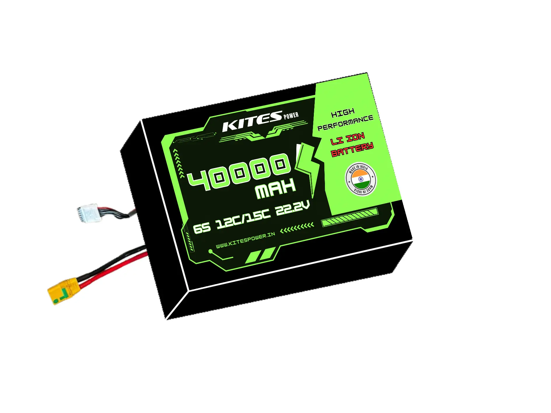 40000mah_6s8p_12c_15c_22.2V 6S8P 40000mAh KITES POWER BATTERY PACK - Image 1