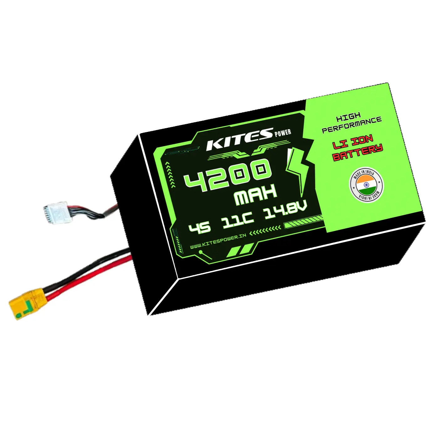4200mah_4s1p_11c_14.8V 4S1P 4200mAh KITES POWER BATTERY PACK - Image 1