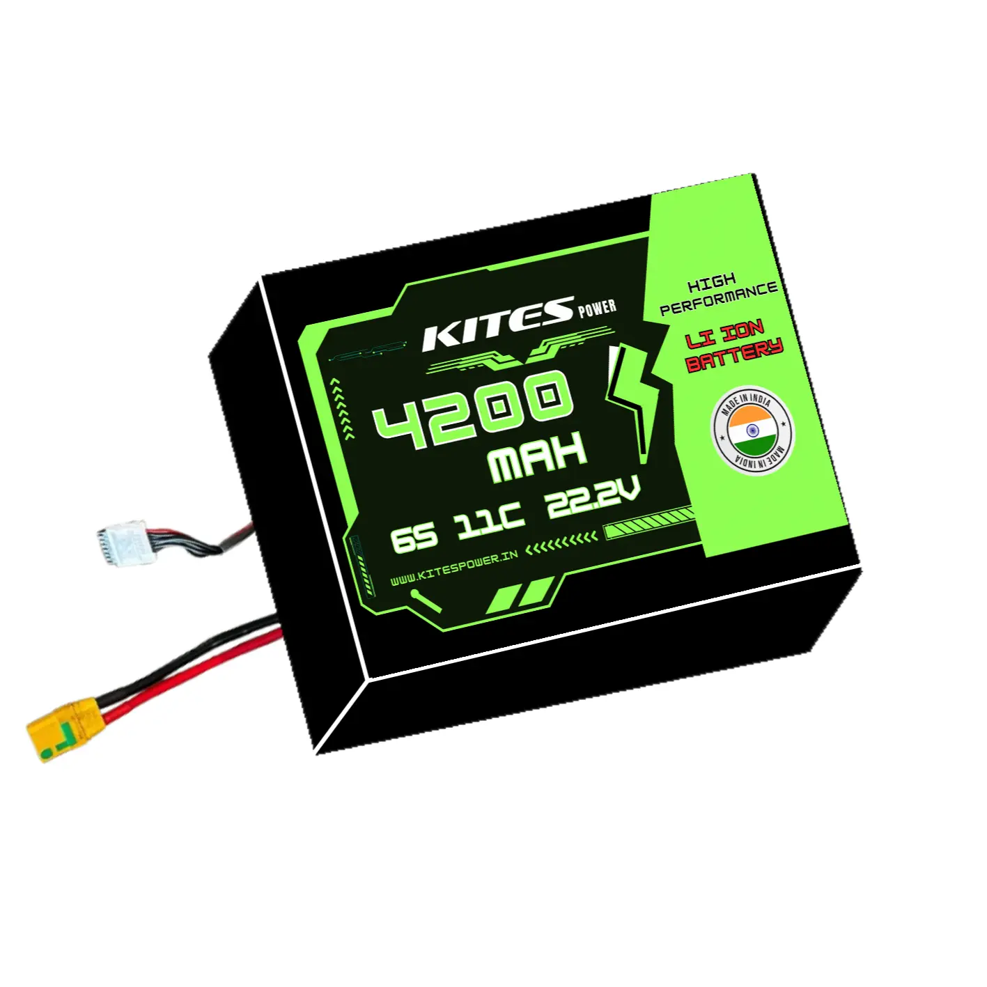 4200mah_6s1p_11c_22.2V 6S1P 4200mAh KITES POWER BATTERY PACK - Image 1