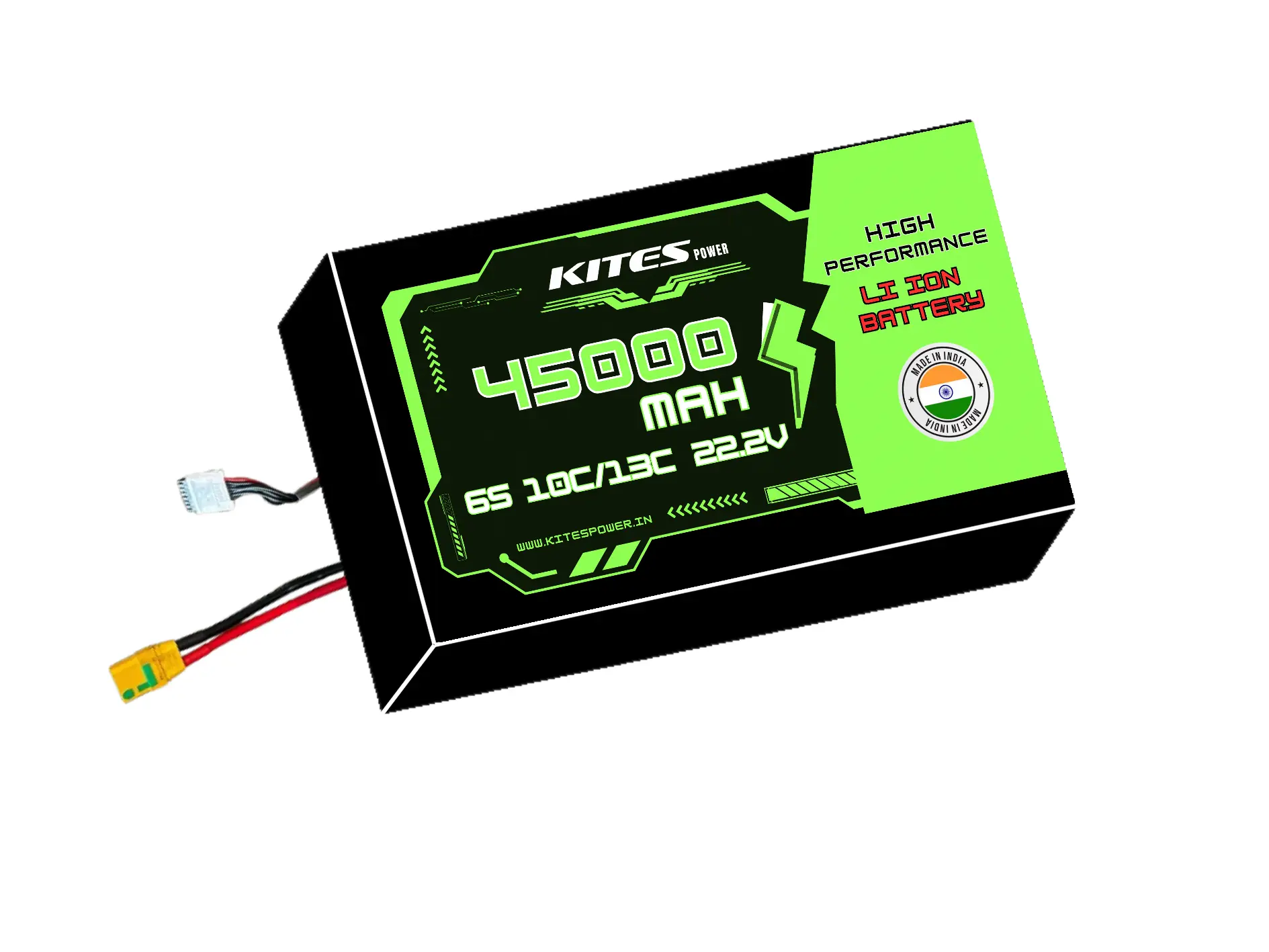45000mah_6s10p_10c_13c_22.2V 6S10P 45000mAh KITES POWER BATTERY PACK - Image 1