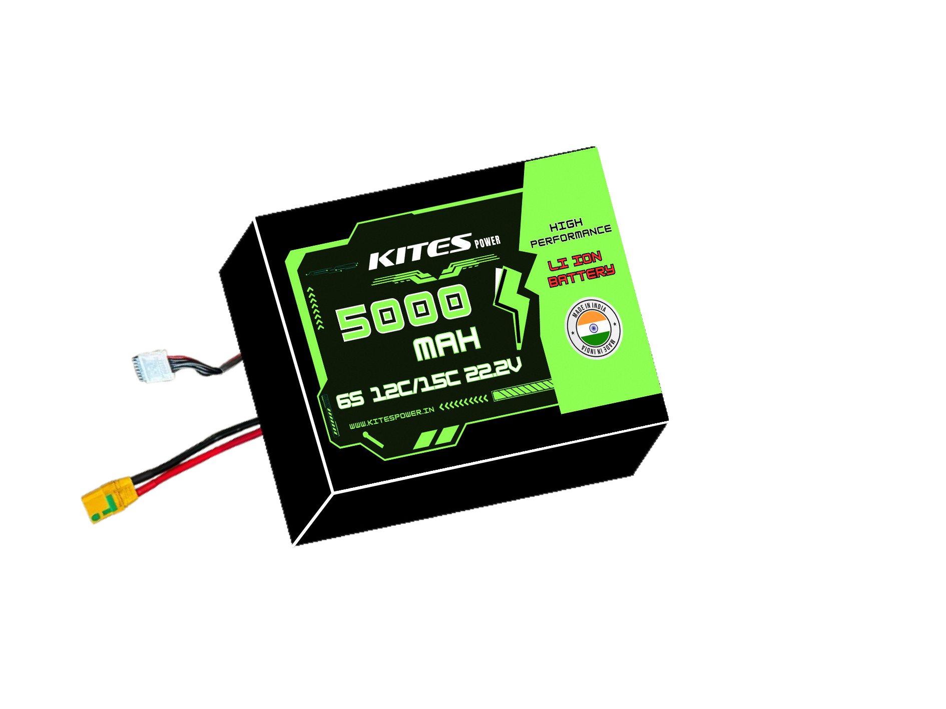 5000mah_6s1p_12c_15c_22.2V 6S1P 5000mAh KITES POWER BATTERY PACK - Image 1