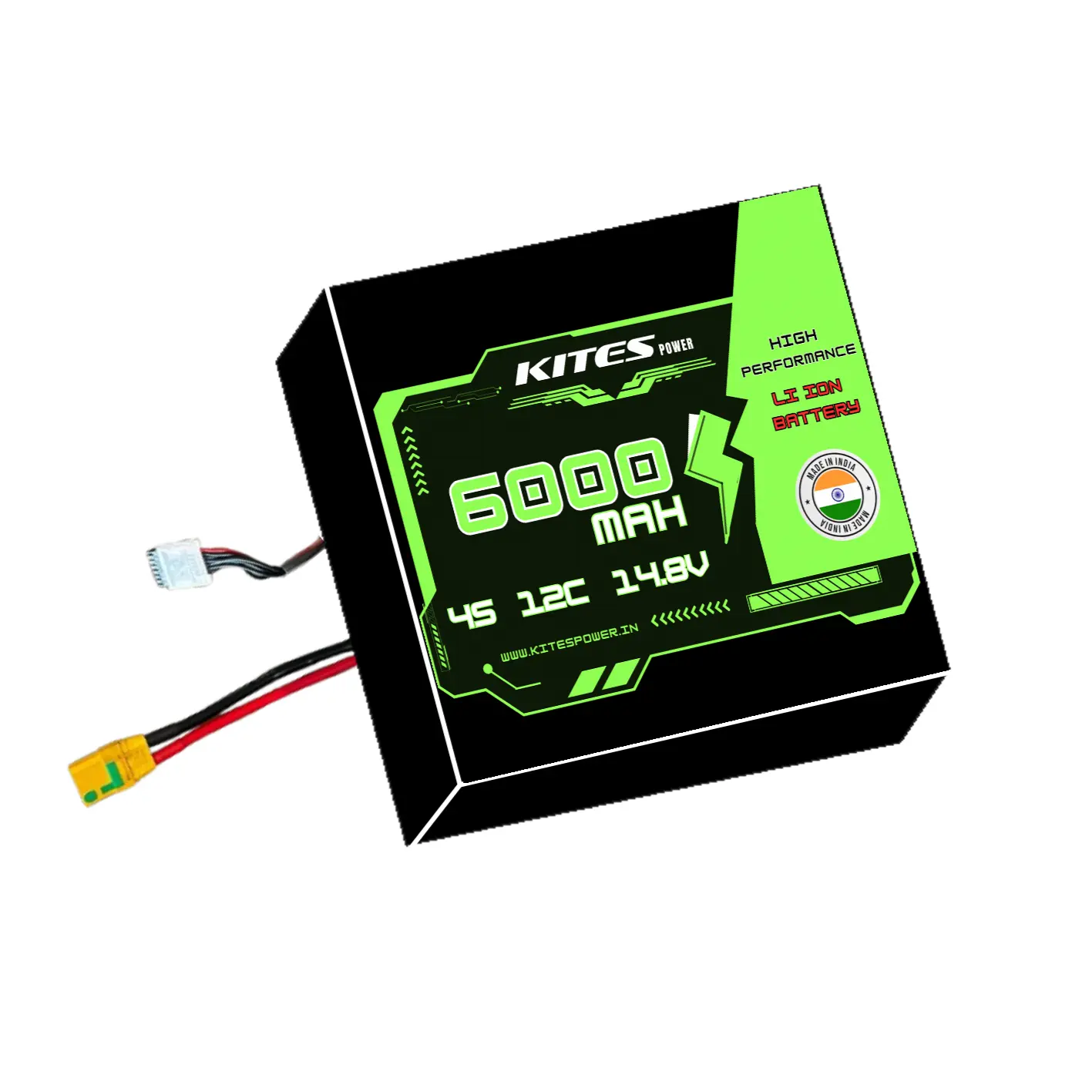 6000mah_4s2p_12c_14.8V 4S2P 6000mAh KITES POWER BATTERY PACK - Image 1