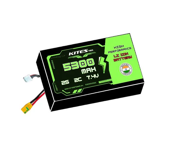 5300mah_2s1p_2c_7.4V 2S1P 5300mah KITES POWER BATTERY PACK - Image 1