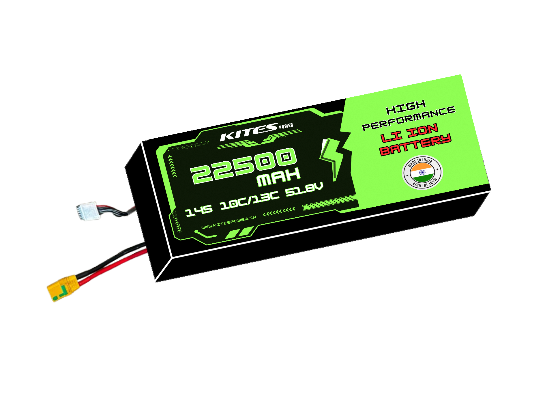 22500mah_14s5p_10c_13c_51.8V 14S5P 22500mAh KITES POWER BATTERY PACK - Image 1