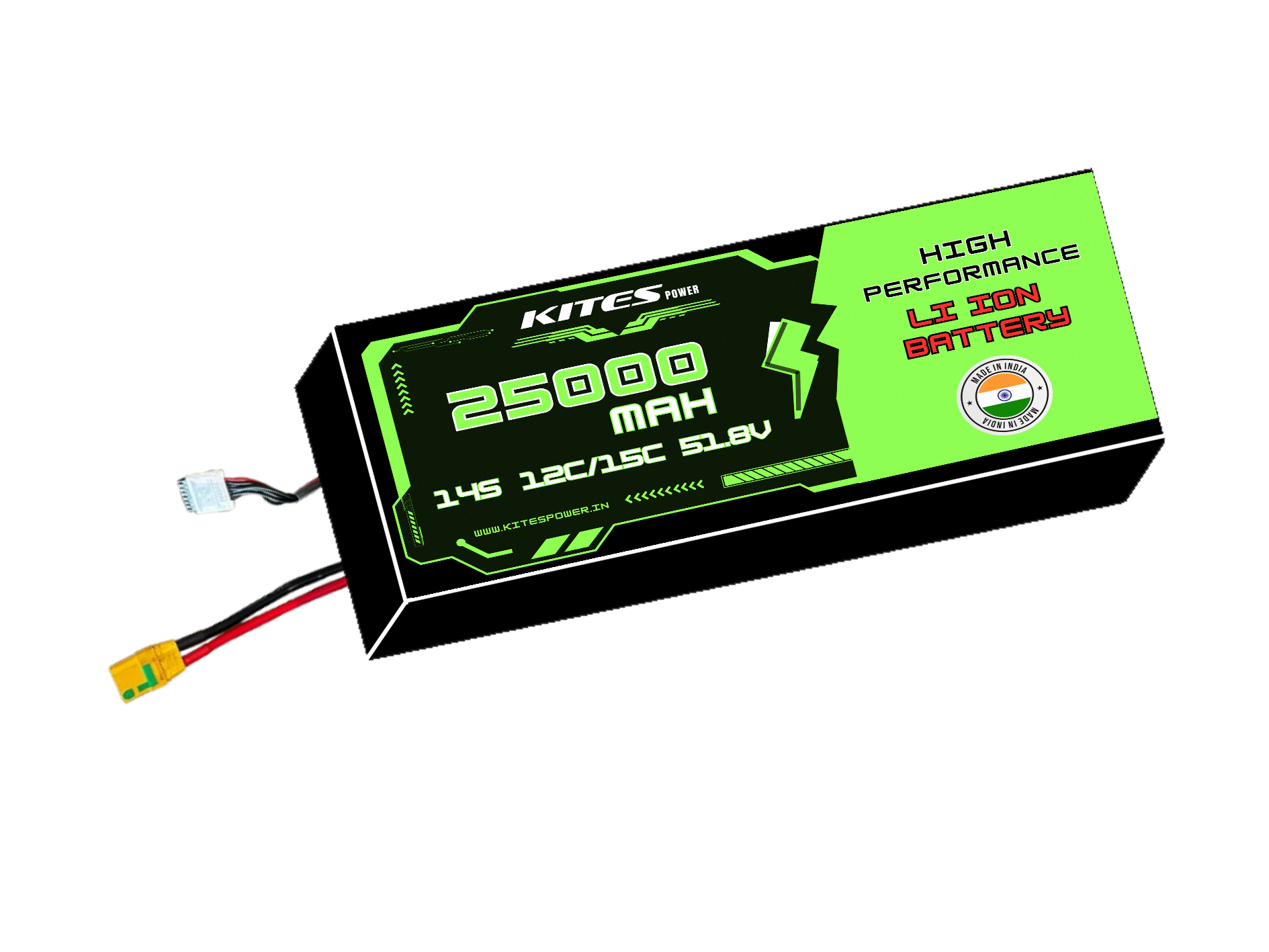 25000mah_14s5p_12c_15c_51.8V 14S5P 25000mAh KITES POWER BATTERY PACK - Image 1