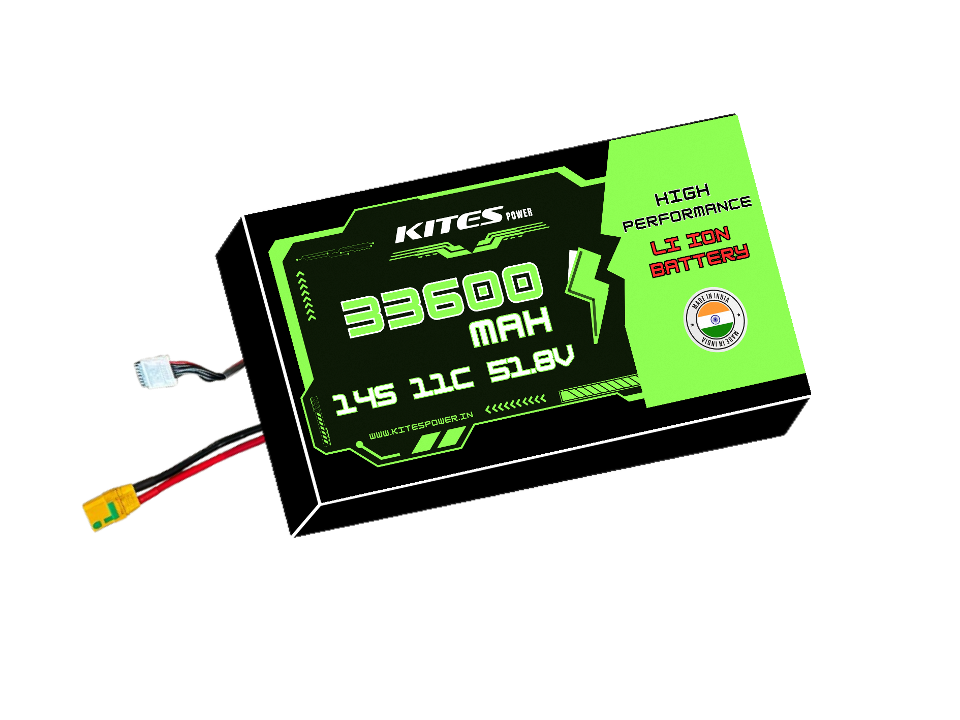 33600mah_14s8p_11c_51.8V 14S8P 33600mAh KITES POWER BATTERY PACK - Image 1