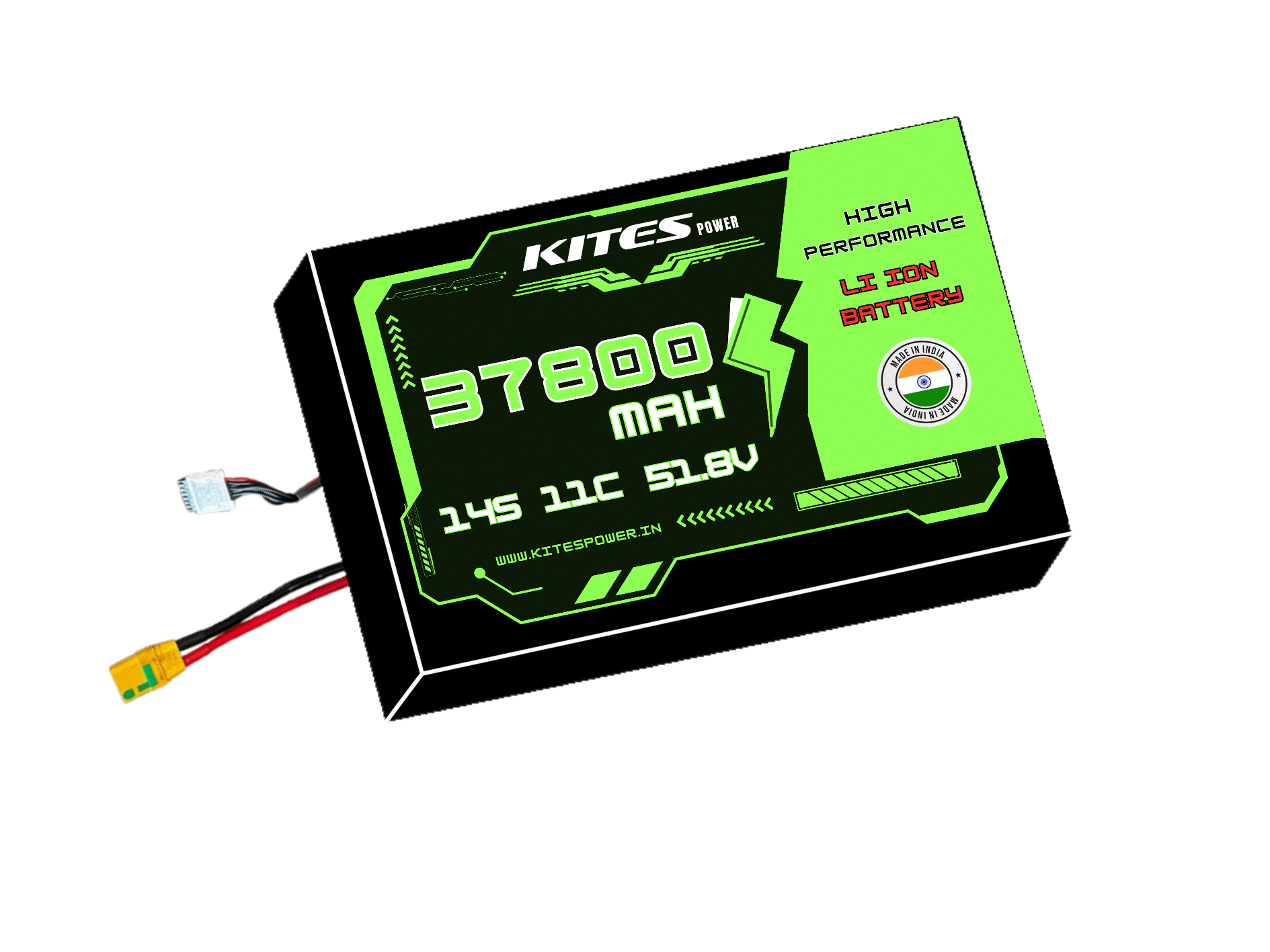 37800mah_14s9p_11c_51.8V 14S9P 37800mAh KITES POWER BATTERY PACK - Image 1