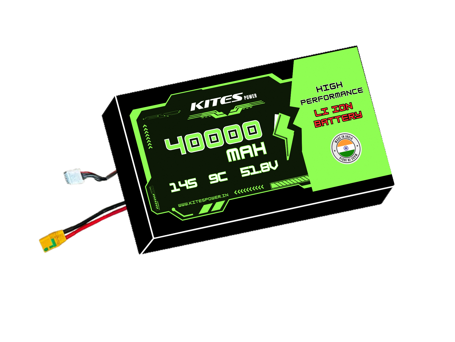 40000mah_14s8p_9c_51.8V 14S8P 40000mAh KITES POWER BATTERY PACK - Image 1