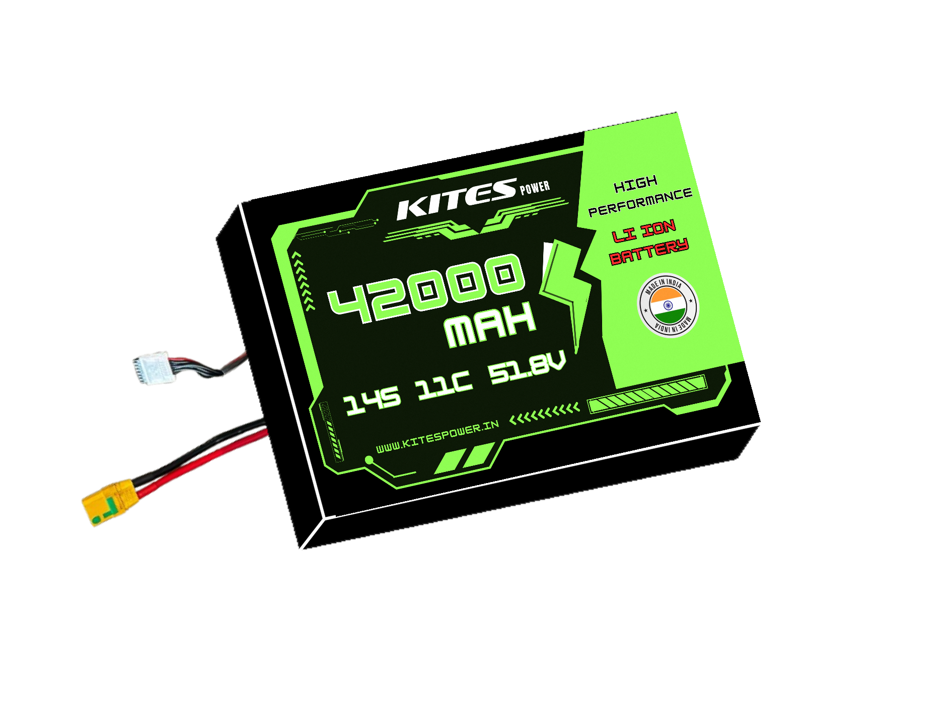 42000mah_14s10p_11c_51.8V 14S10P 42000mAh KITES POWER BATTERY PACK - Image 1