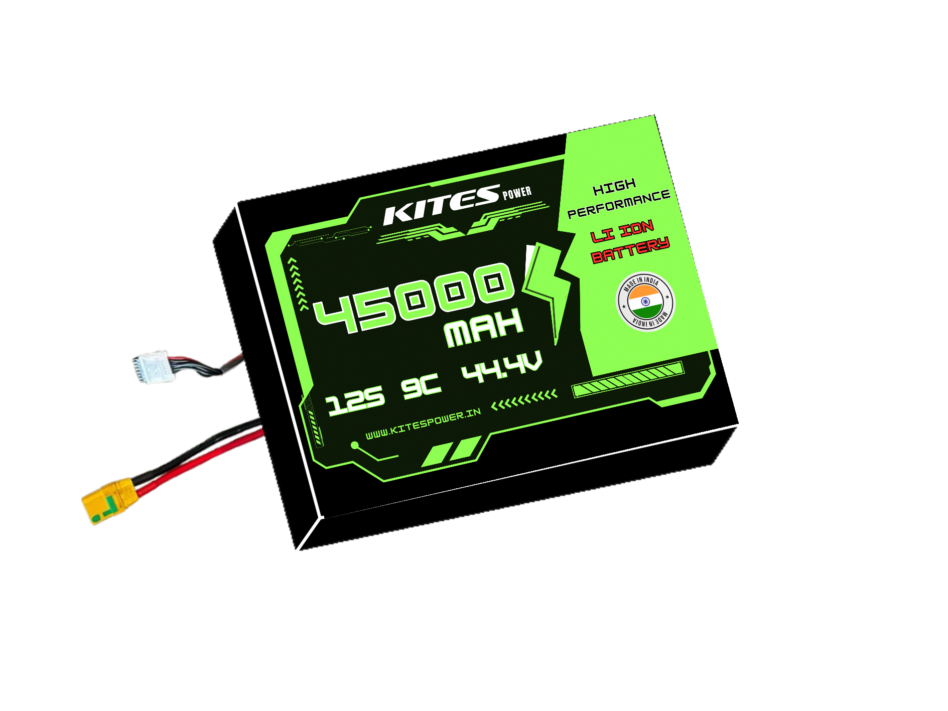 45000mah_12s9p_9c_44.4V 12S9P 45000mAh KITES POWER BATTERY PACK - Image 1
