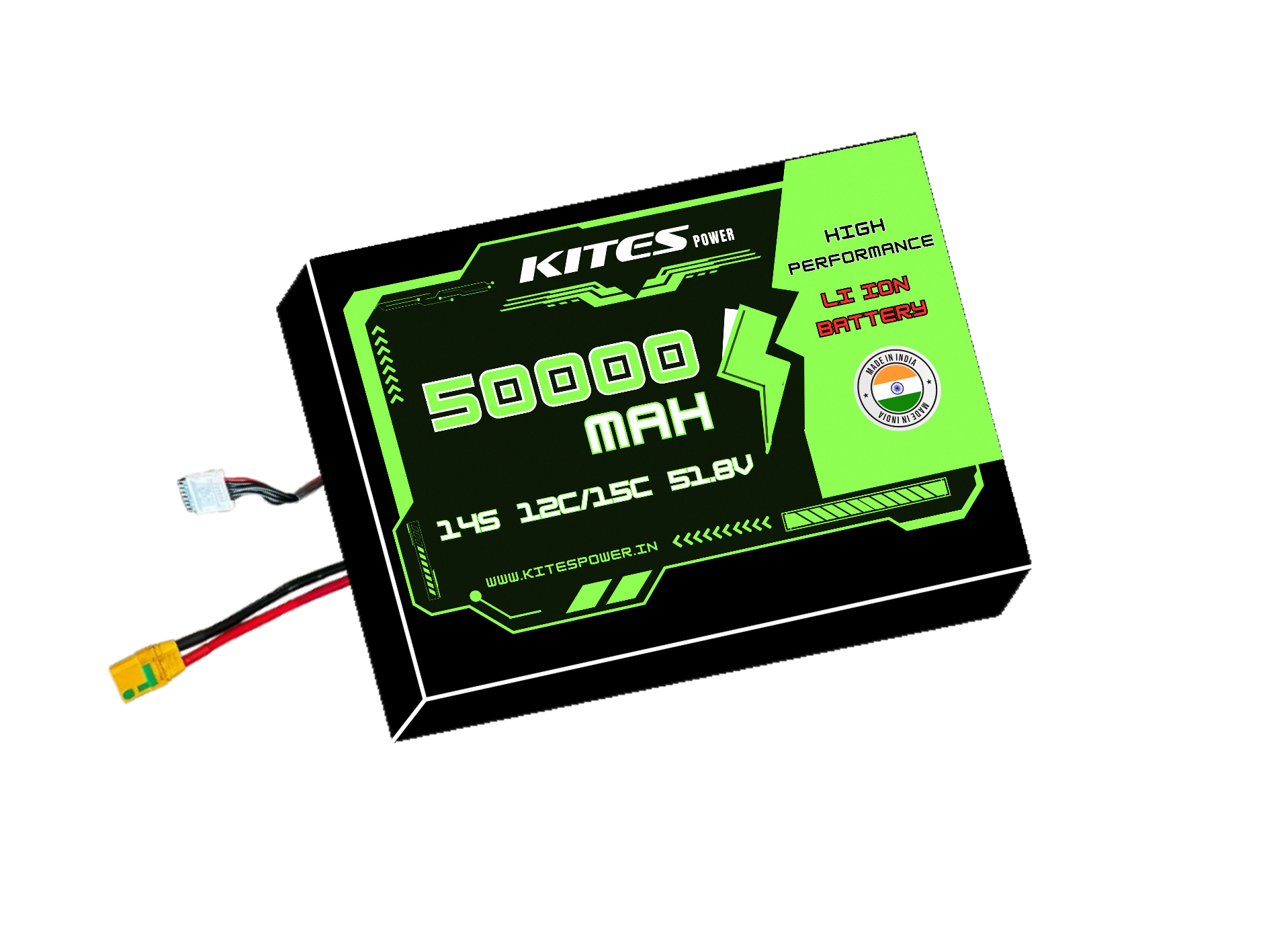 50000mah_14s10p_12c_15c_51.8V 14S10P 50000mAh KITES POWER BATTERY PACK - Image 1