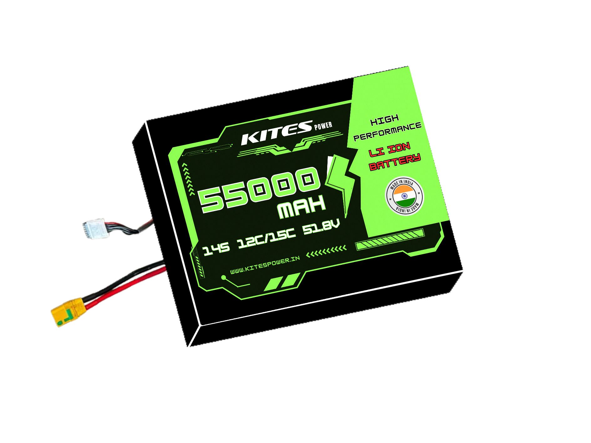 55000mah_14s11p_12c_15c_51.8V 14S11P 55000mAh KITES POWER BATTERY PACK - Image 1