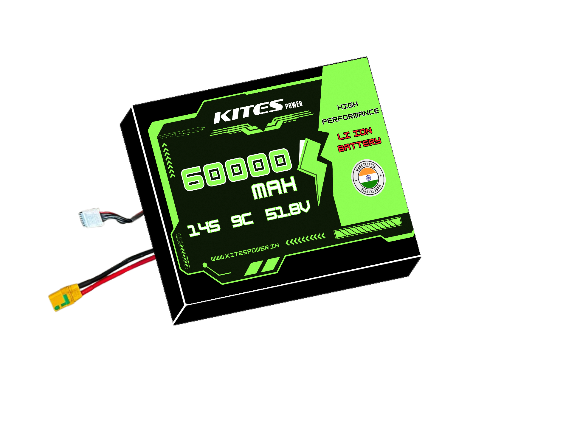 60000mah_14s12p_9c_51.8V 14S12P 60000mAh KITES POWER BATTERY PACK - Image 1